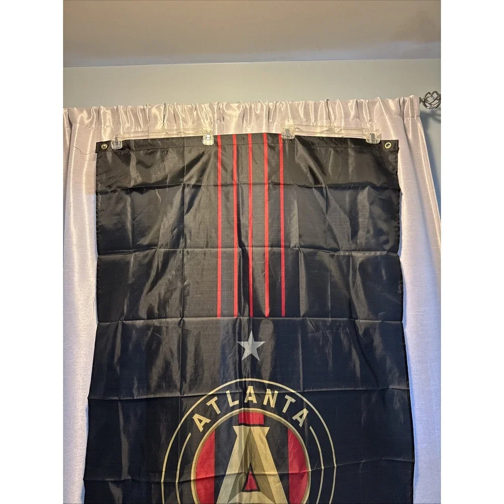 Atlanta United FC Flag Unite & Conquer MLS Soccer Banner Black Red‎ Five Stripes